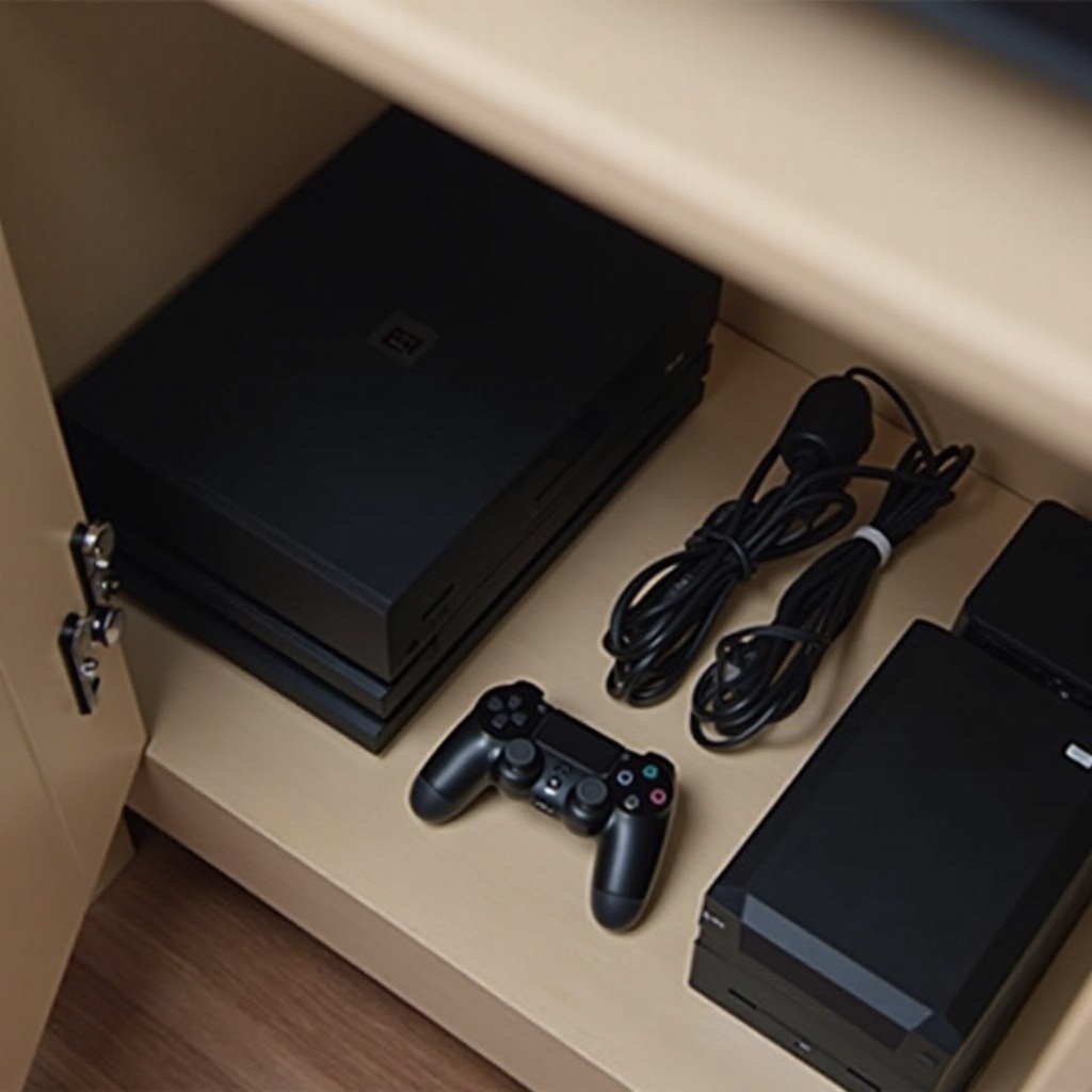 Entdecke Tipps zur PS5- und Zubehörorganisation im Schrank und optimiere dein Gaming-Erlebnis!